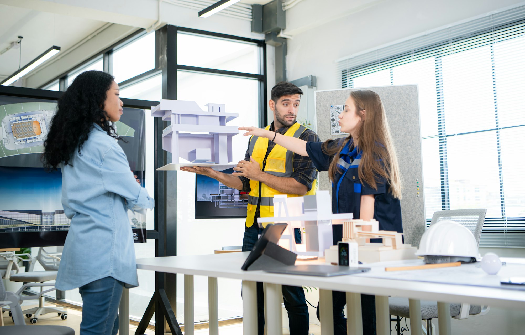 Engineers, architects, and designers collaborate to design a building that employs natural energy.